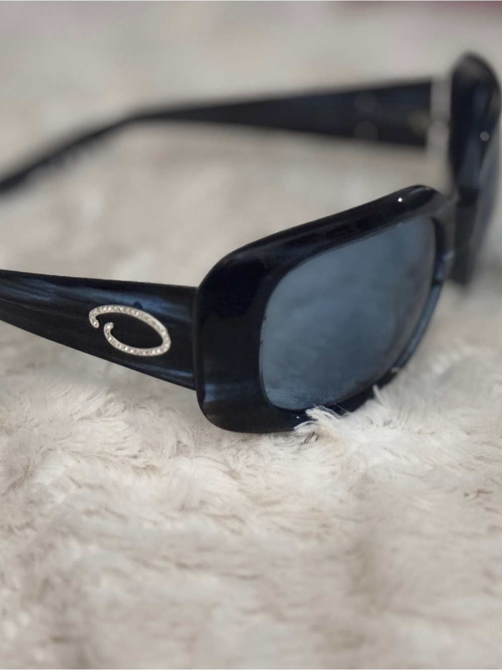 Vintage Y2K Oscar De La Renta Embellished Sunglasses ODLRS105220 Navy Blue